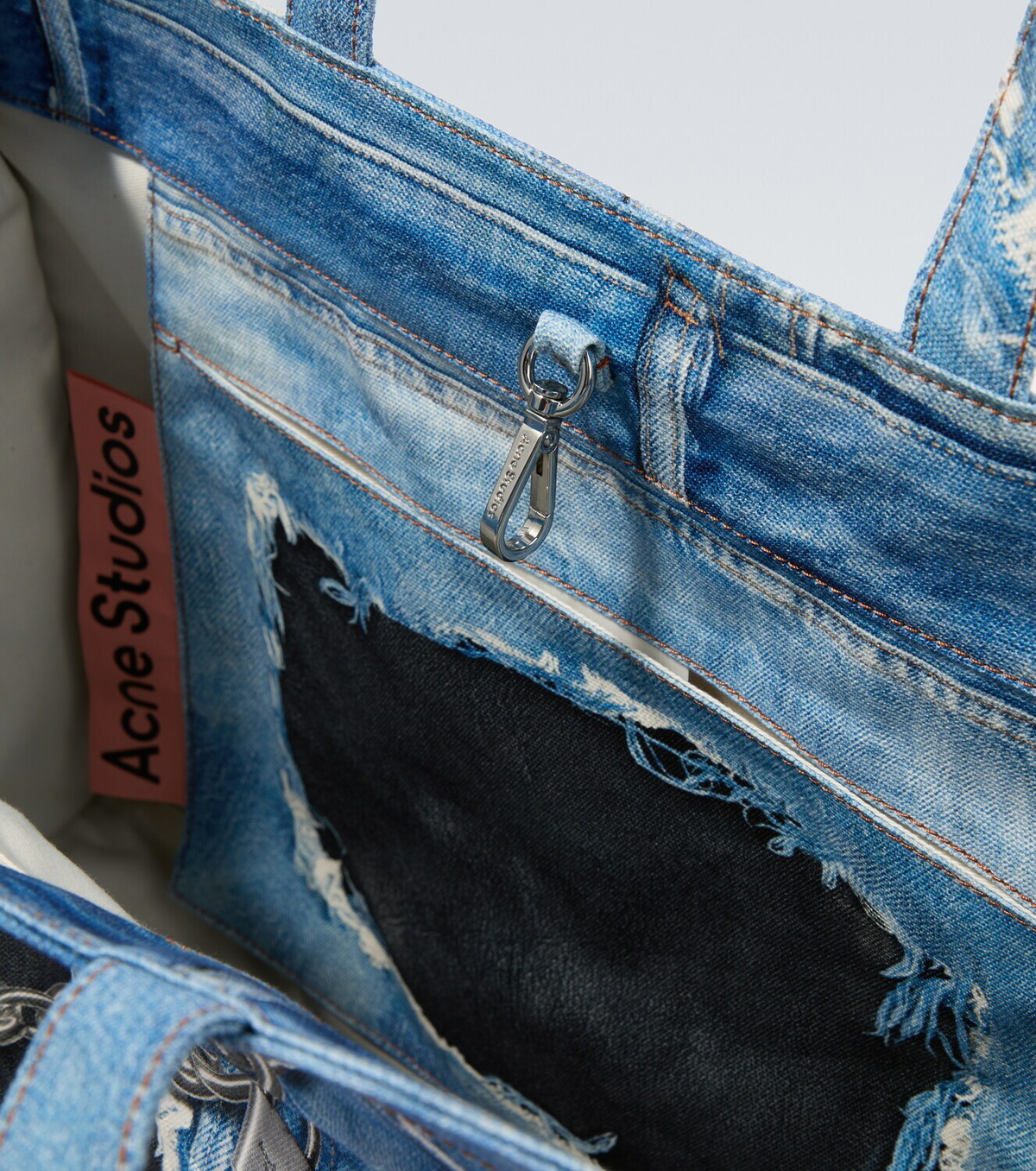 Acne Studios Trompe-l’œil printed canvas tote bag