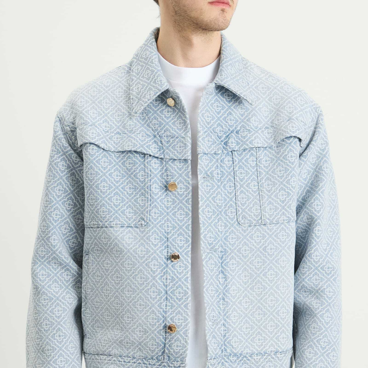 Casablanca Men's Monogram Denim Jacket in Indigo