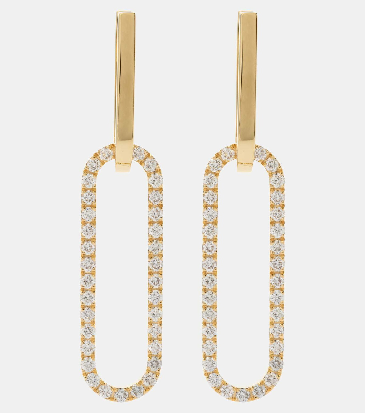 Bucherer Fine Jewellery Link 18kt gold hoop earrings with diamonds