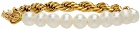 Sporty & Rich Gold Pearl Chain Bracelet