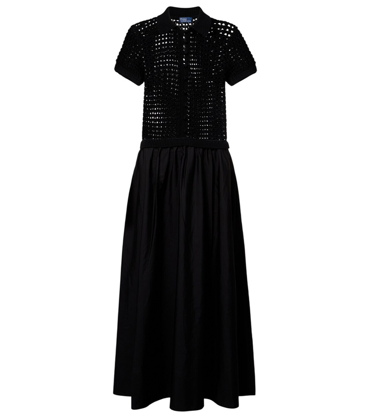 Photo: Polo Ralph Lauren Crochet-trimmed cotton poplin midi dress