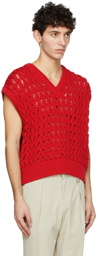 Wooyoungmi Red Nylon Vest