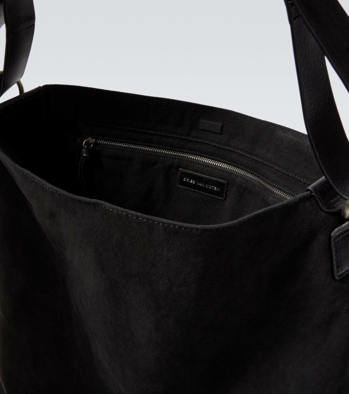 Dries Van Noten Leather-trimmed canvas shoulder bag