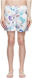 Bather White Polyester Swim Shorts