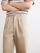 A.P.C. - Ricky Straight-Leg Pleated Organic Cotton Trousers - Neutrals