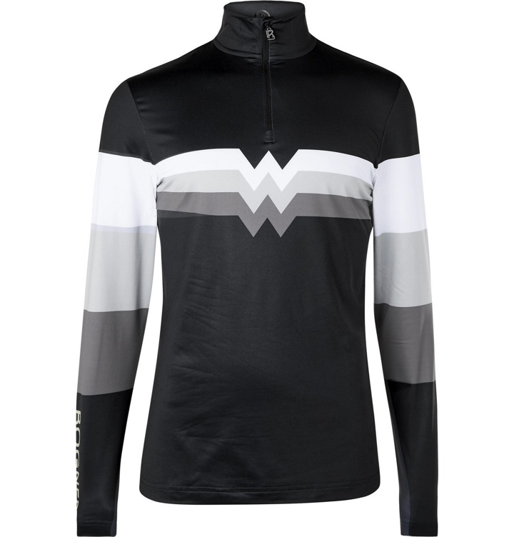 Photo: Bogner - Verti Printed Stretch-Jersey Half-Zip Base Layer - Black