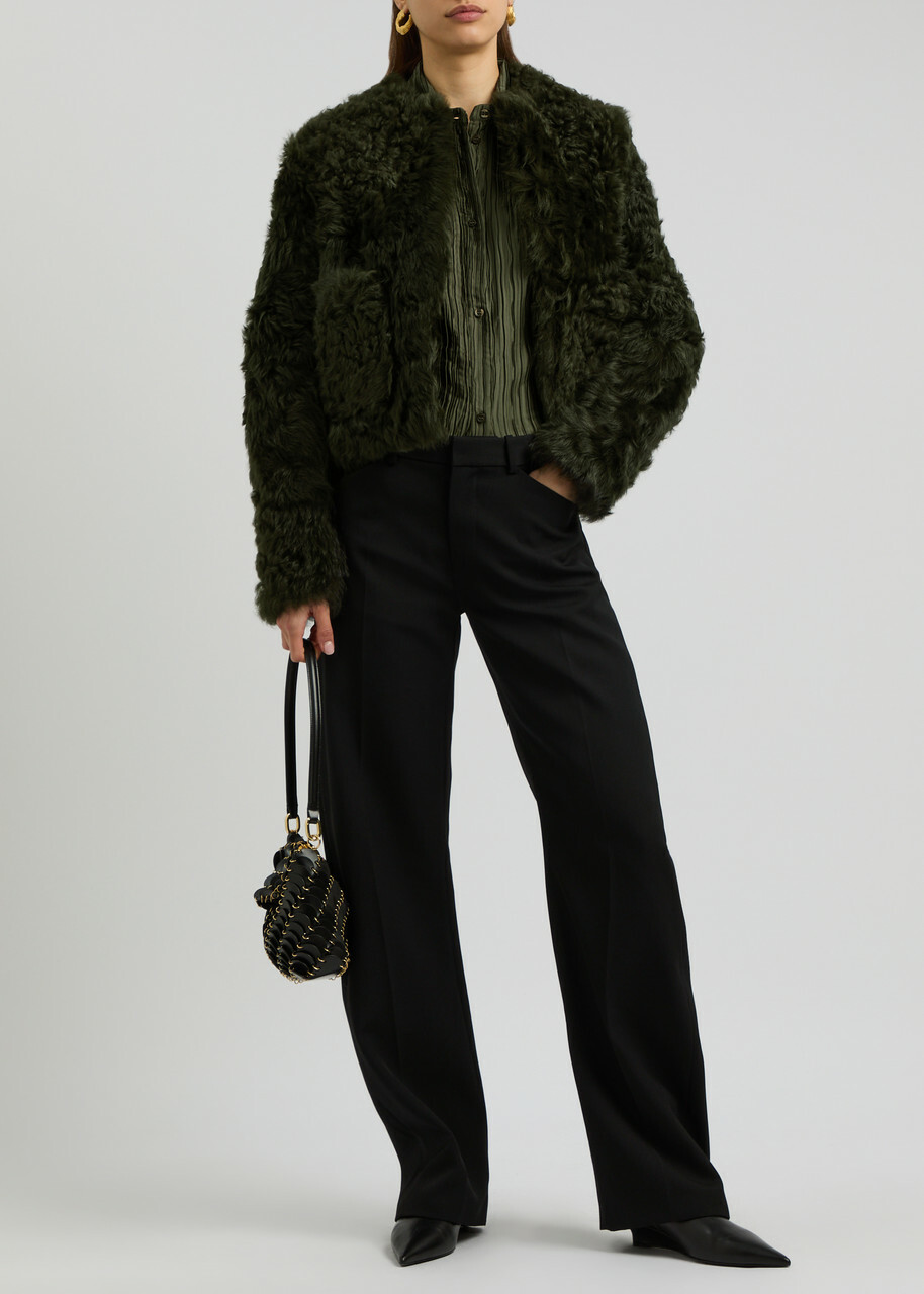 16 Arlington Bia Shearling Jacket Dark Green
