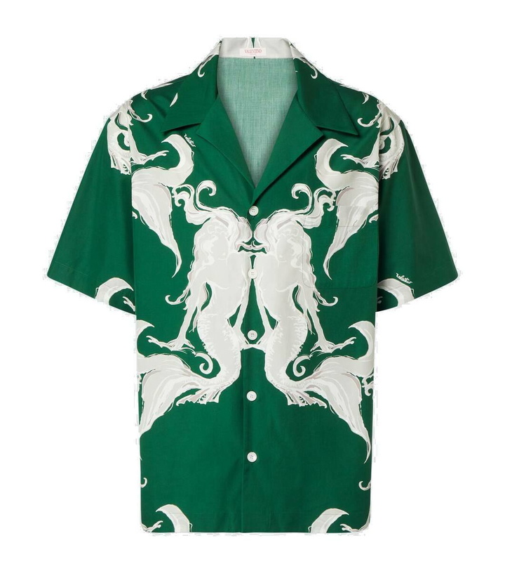 Photo: Valentino Printed cotton poplin bowling shirt