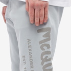 Alexander McQueen Men's Graffiti Print Sweat Pant in Dove Grey