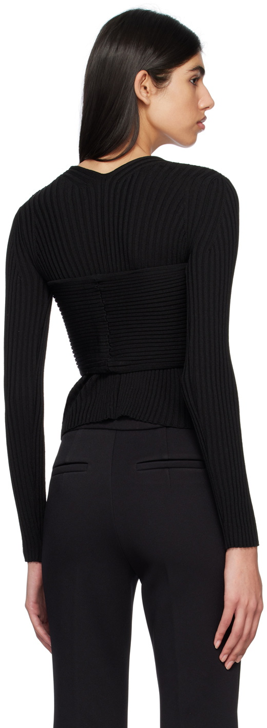Recto Black Two-Way Cardigan