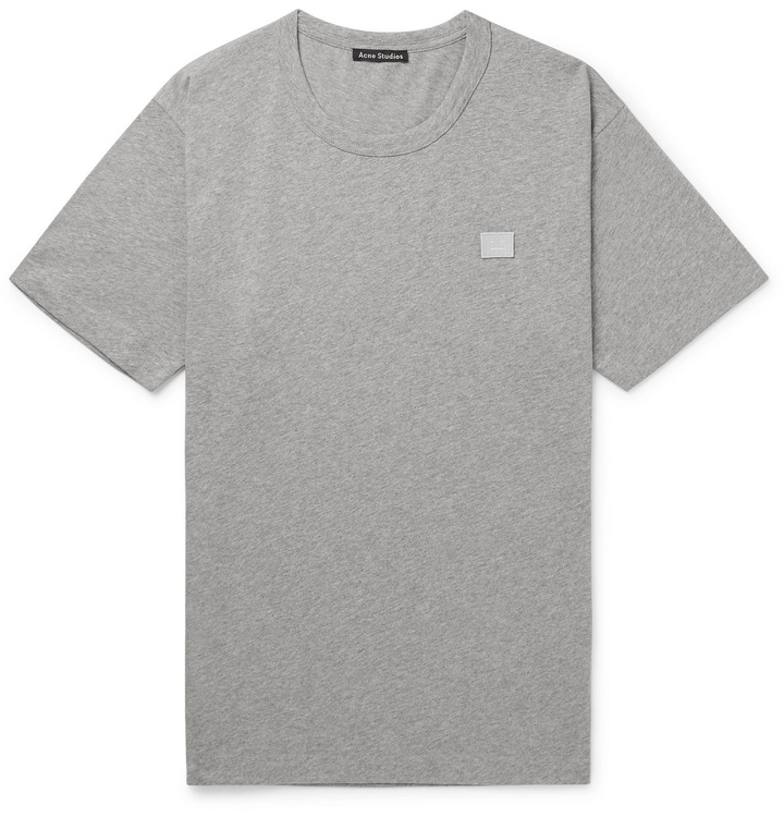 Photo: Acne Studios - Nash Logo-Appliquéd Cotton-Jersey T-Shirt - Gray