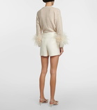 Valentino Vlogo wool and silk crêpe shorts