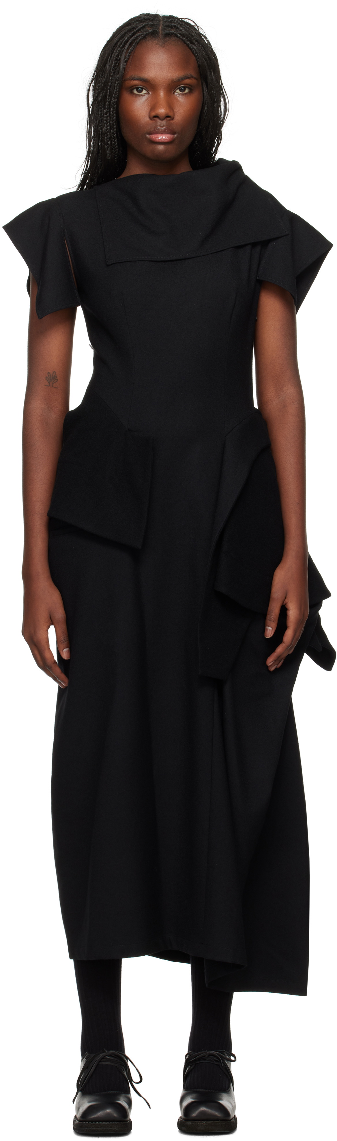 その他 Gabriel yamamoto Yohji Yamamoto Black Shifted Zip Dress Yohji Yamamoto