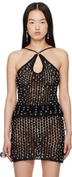 Coperni Black Beaded Knitted Tank Top