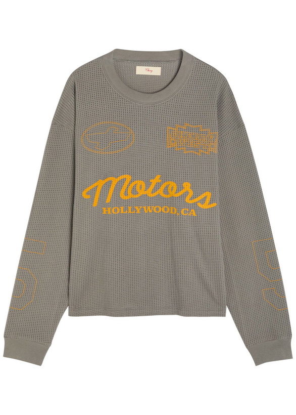 Photo: Cherry Los Angeles Mesh Motors Printed Cotton-mesh T-shirt Charcoal