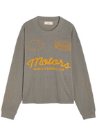 Cherry Los Angeles Mesh Motors Printed Cotton-mesh T-shirt Charcoal