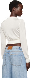 alexanderwang.t Off-White Logo-Embroidered Cropped Cardigan
