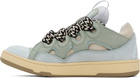 Lanvin Blue & Green Leather Curb Sneakers