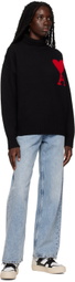 AMI Paris Black Ami de Cœur Turtleneck