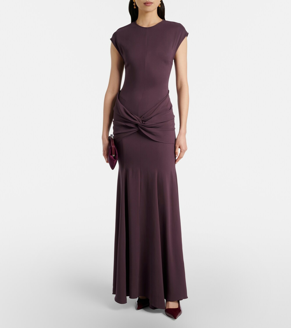 Tove Ames gathered jersey maxi dress