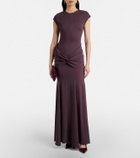 Tove Ames gathered jersey maxi dress