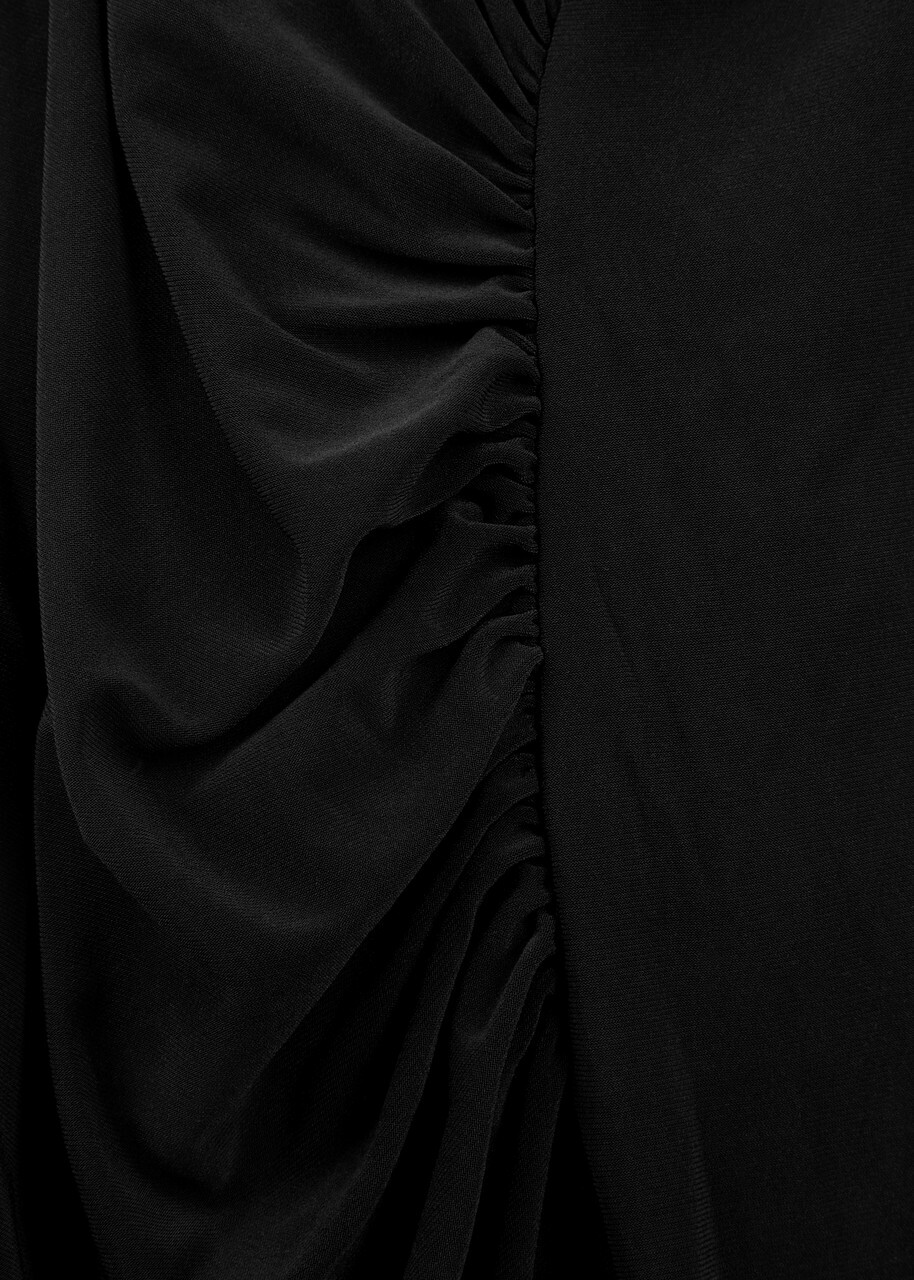 Norma Kamali Ruched Stretch-jersey Midi Dress Black