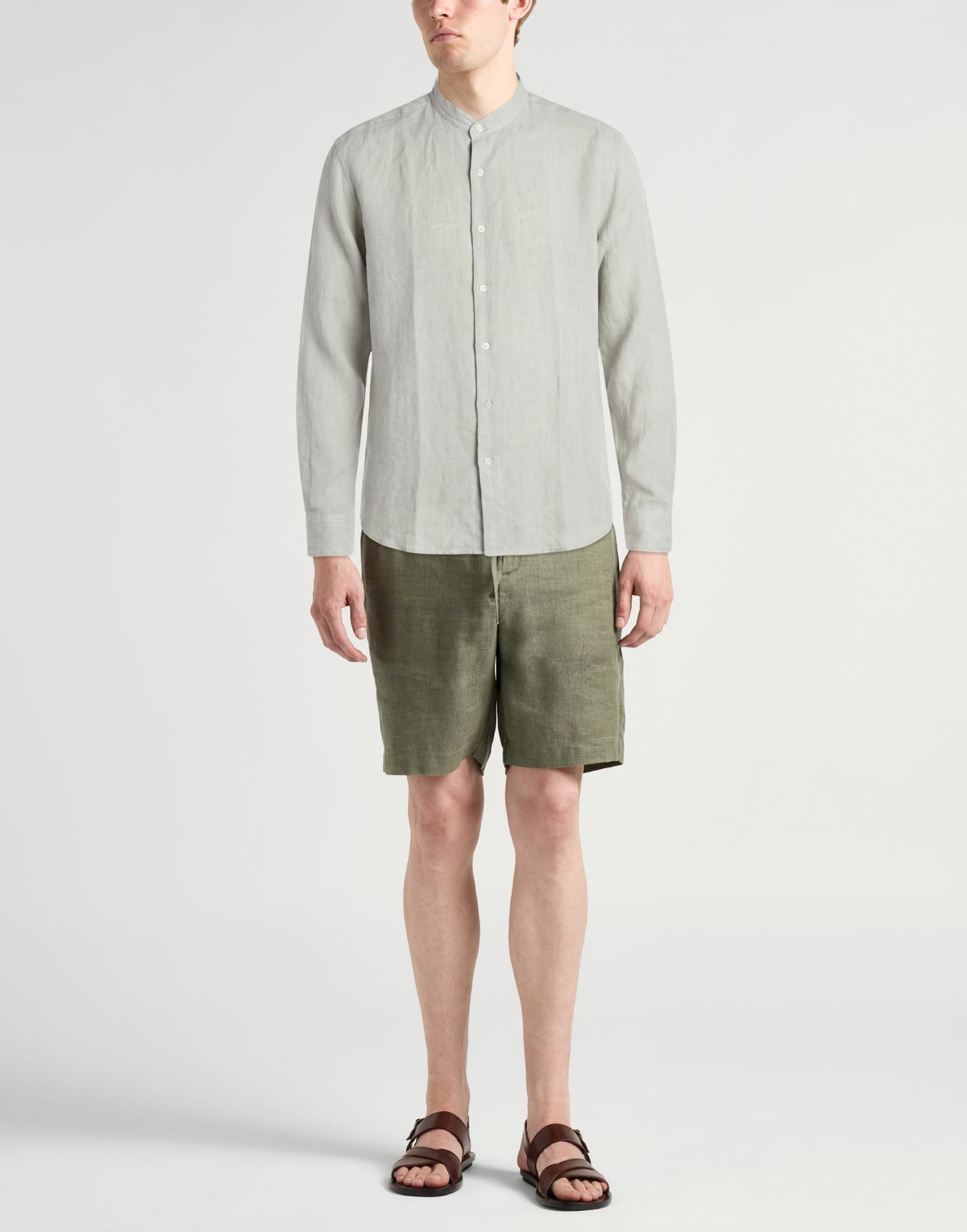 Brioni Mens Shirt Light in Grey