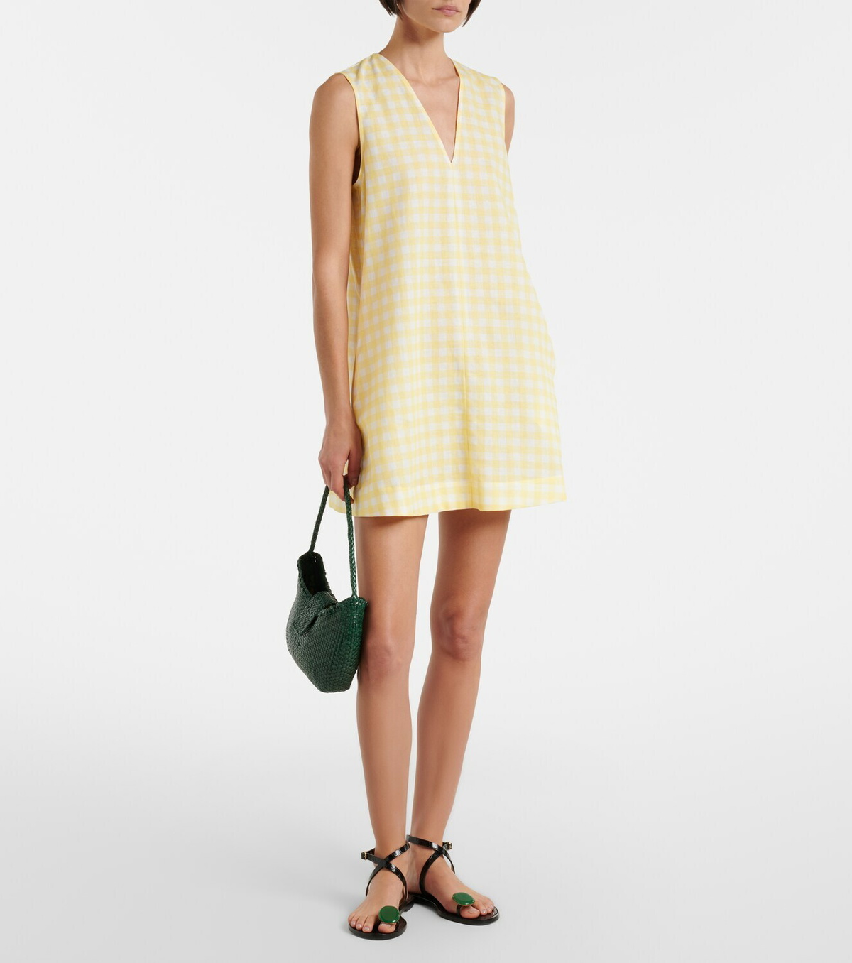 Asceno Gingham linen and cotton minidress