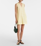 Asceno Gingham linen and cotton minidress