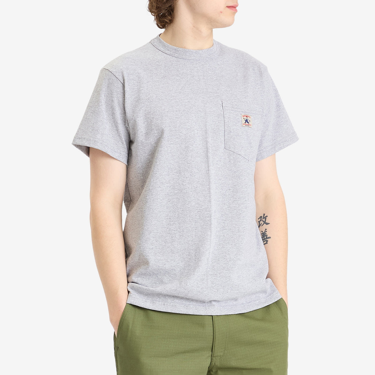 Randy's Garments Men's Logo Pocket T-Shirt in Heather Grey
