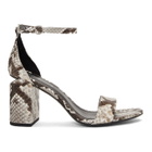 Alexander Wang Black and White Snake Abby Sandals