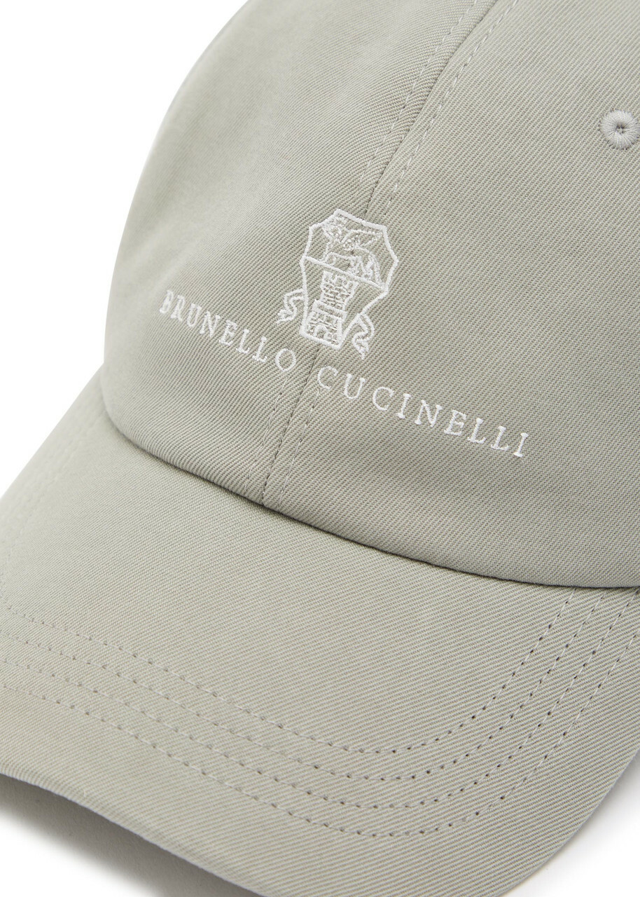 Brunello Cucinelli Logo-embroidered Cotton cap Khaki