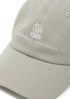 Brunello Cucinelli Logo-embroidered Cotton cap Khaki