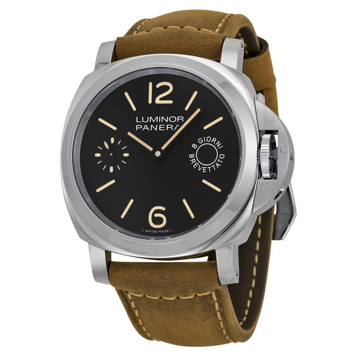 Photo: Panerai Luminor Marina Black Dial Tan Leather Mens Watch PAM00590