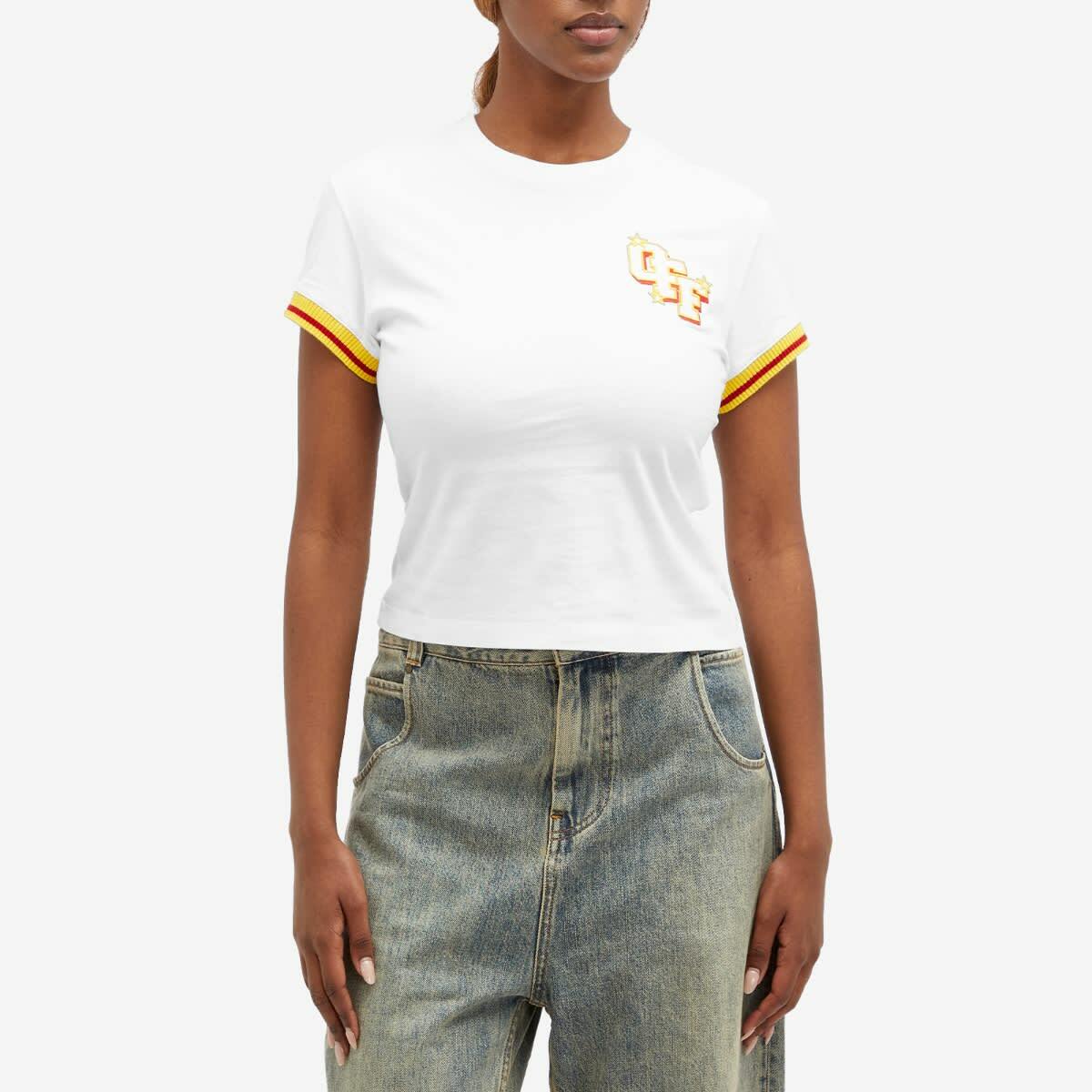 Off- Women's Off College Fitted T-Shirt in White