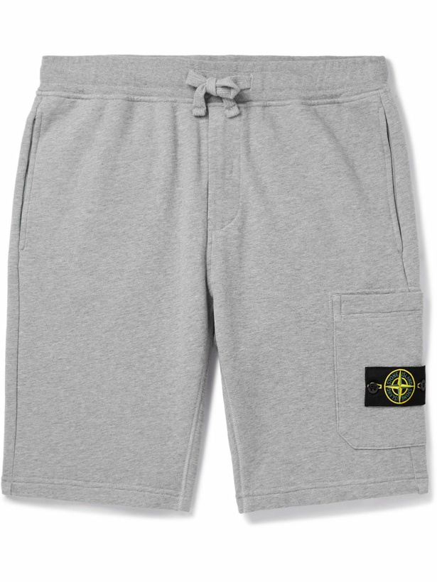 Photo: Stone Island - Straight-Leg Garment-Dyed Cotton-Jersey Drawstring Shorts - Gray