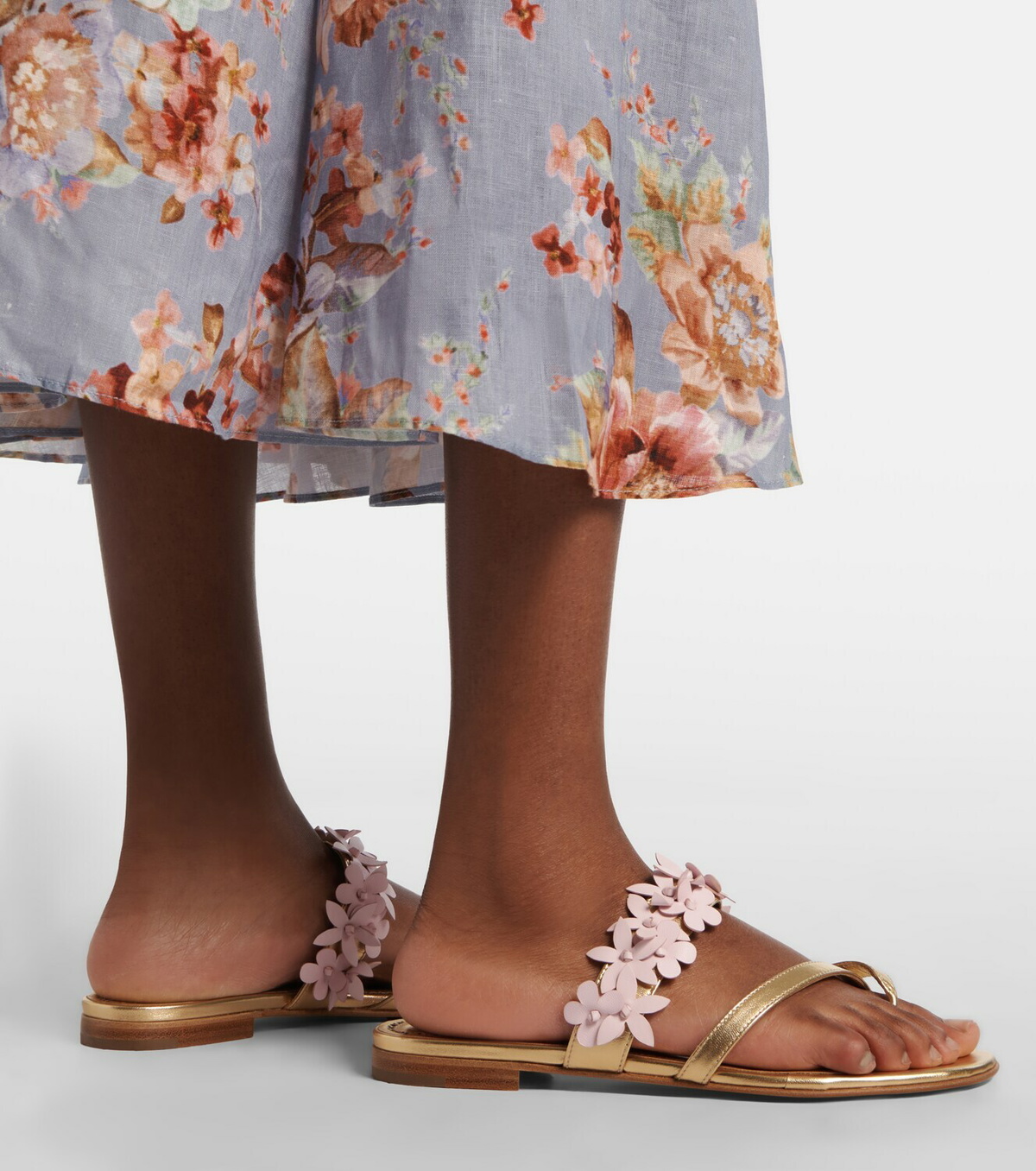 Manolo Blahnik Fiosabi appliqué leather thong sandals
