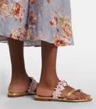 Manolo Blahnik Fiosabi appliqué leather thong sandals