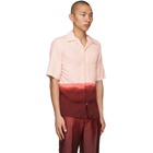 Alexander McQueen Pink and Burgundy Gradient Print Short Sleeve Shirt