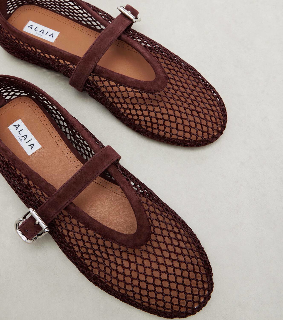 Alaïa Ballerine fishnet Mary Jane flats