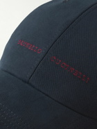 Brunello Cucinelli - Logo-Embroidered Cashmere and Silk-Blend Baseball Cap - Blue