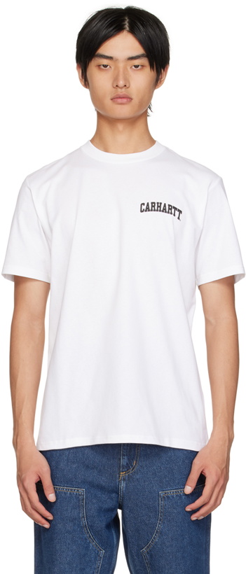 Photo: Carhartt Work In Progress White University Script T-Shirt