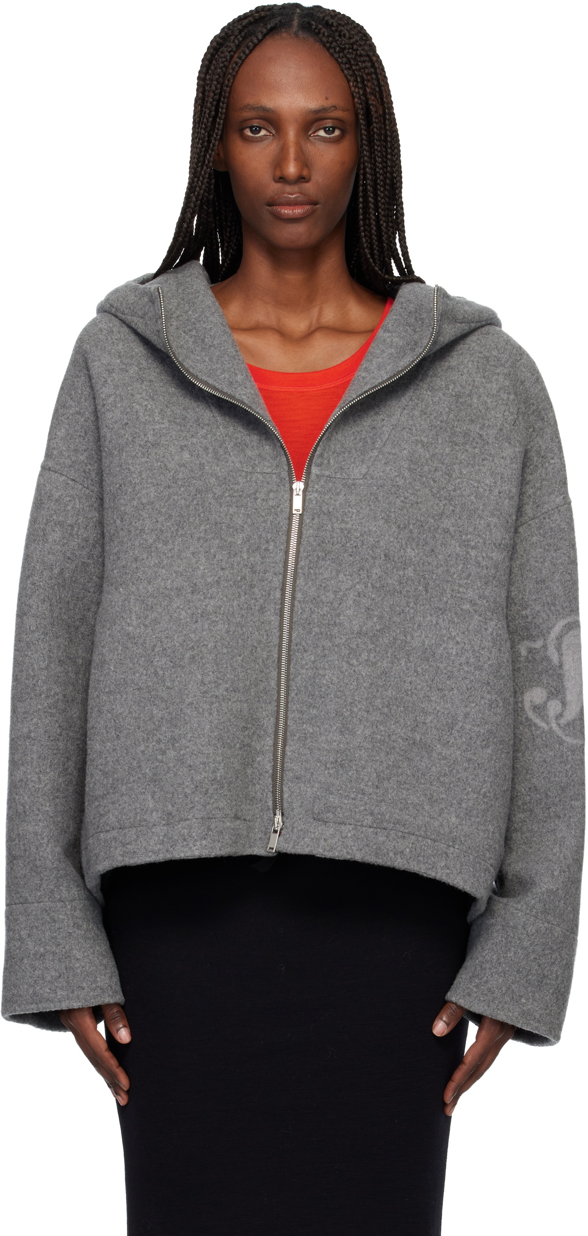 JIL SANDER ブルゾン ダークグレー 46 Jil Sander Gray Double Splittable Washed Felted Jacket Jil Sander