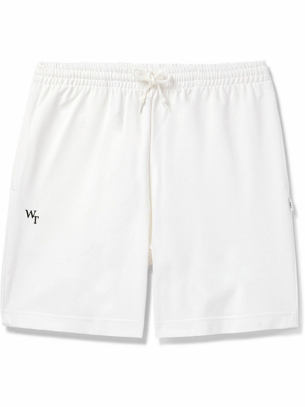 Photo: WTAPS - Straight-Leg Logo-Embroidered Cotton-Blend Jersey Shorts - White