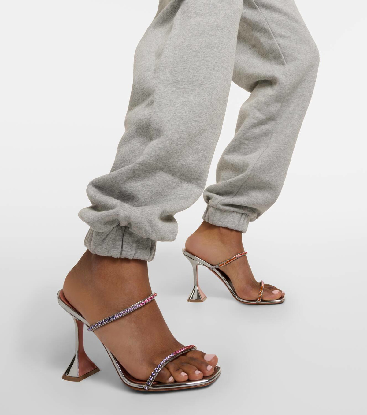 amina muaddi clear sandals