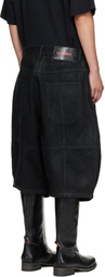 LU'U DAN Black Puffa Shorts