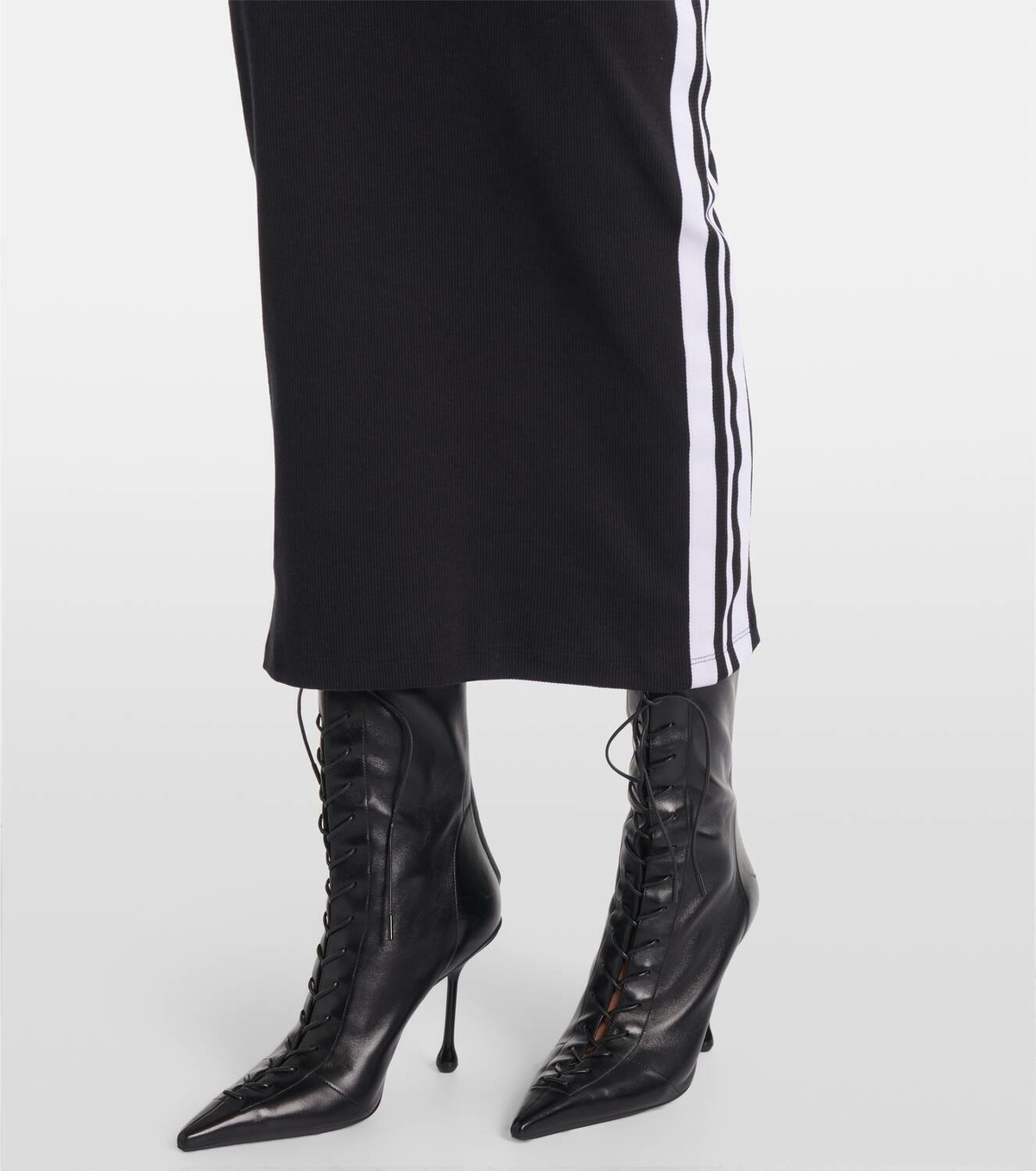 Jean Paul Gaultier Ribbed-knit cotton-blend midi dress