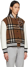 Burberry Brown Check Letter Bomber