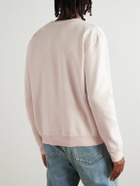 SAINT LAURENT - Logo-Embroidered Cotton-Jersey Sweatshirt - Pink