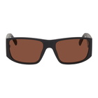 Kenzo Black Sport Rectangular Sunglasses